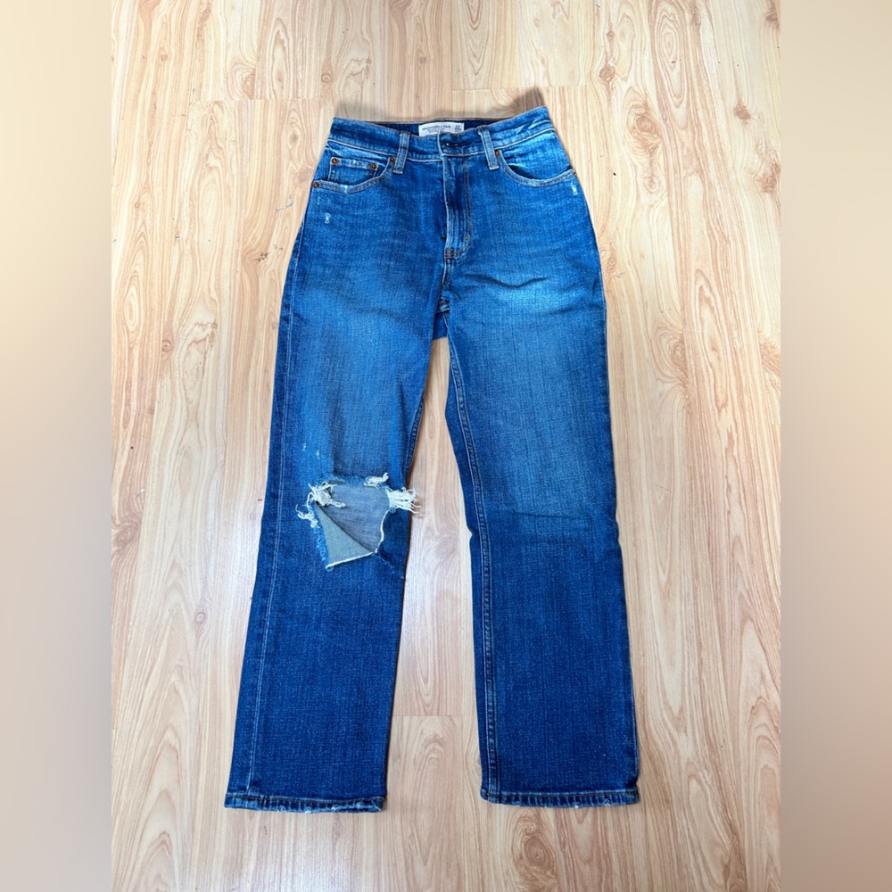 Abercrombie curve love straight leg jean